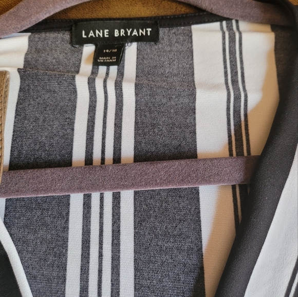 LANE Bryant Black and white striped top - Picture 3 of 6